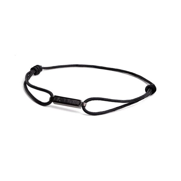 1,5 mm schwarzes Nylonarmband mit schwarzem Carbon-Finish - Talis Black